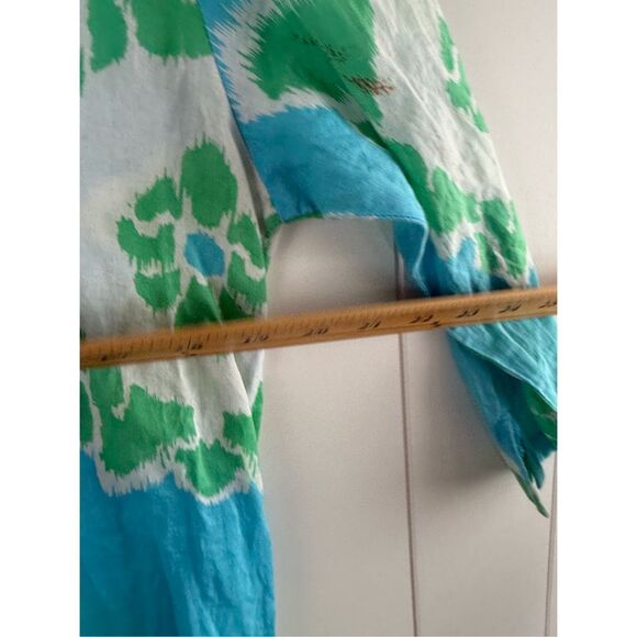 Echo Floral Tunic Dress Coverup in Caribbean Blue Size M - Picture 6 of 6